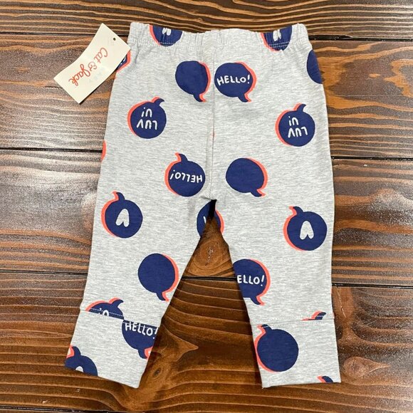 5/$20 NEW 0-3M Boys Hello & Luv You Joggers - Picture 3 of 4